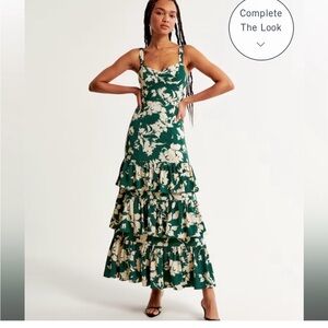 Abercrombie & Fitch Green Floral Maxi Dress